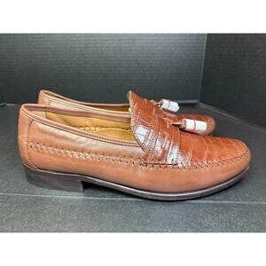 Florsheim Pisa Cognac Moc Toe Tassel Loafer 11 EEE Wide New in Box